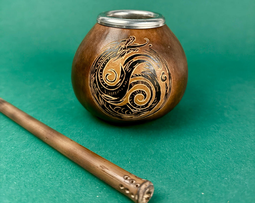 Handmade Mate Gourd Ouroboros – 400 ml
