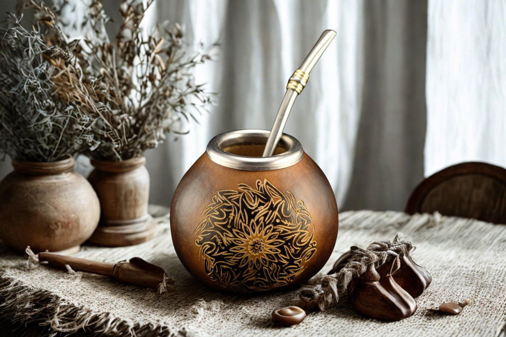 Sun Engraved Mate Gourd 400ml