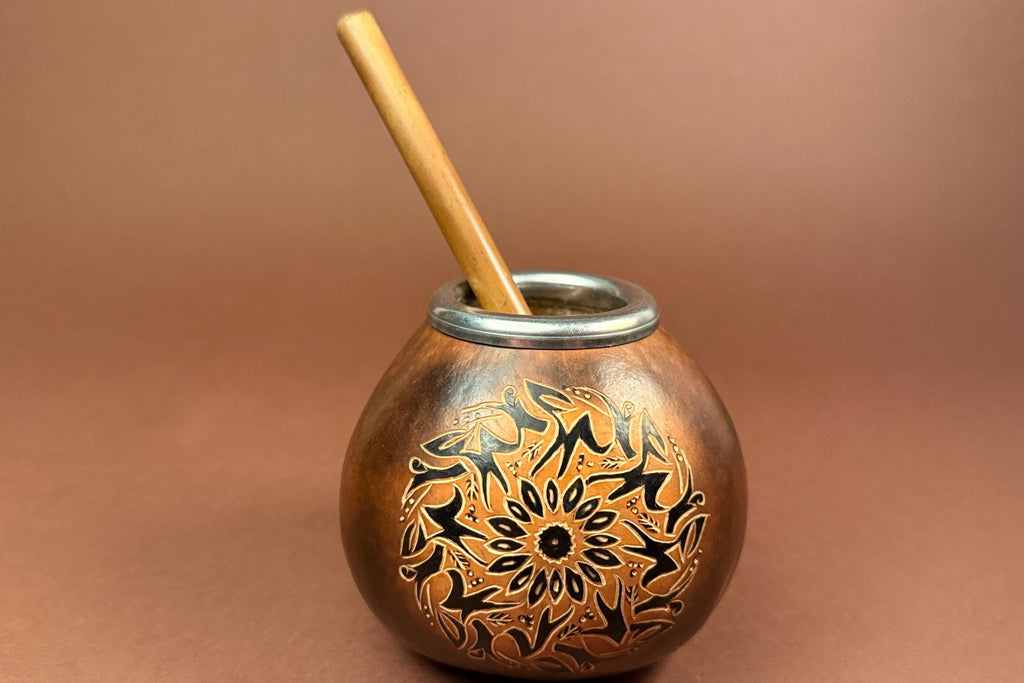 Yerba Mate Gourd with Sun Engraving 400ml