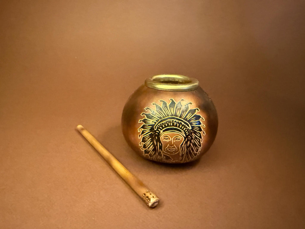 Yerba Mate Gourd Set, Hand Carved Calabash Cup 400ml with Bamboo Bombilla