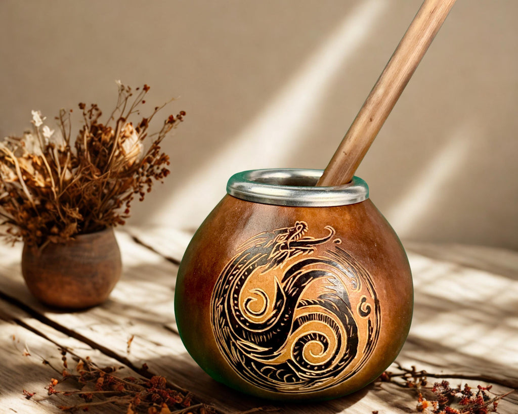 Handmade Mate Gourd Ouroboros – 400 ml