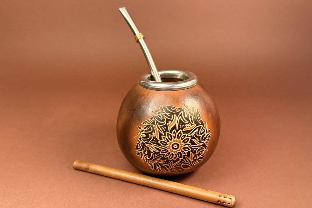 Sun Engraved Mate Gourd 400ml