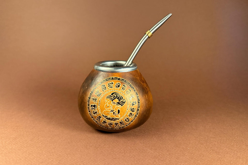 Yerba Mate Gourd 400ml with Calendar Mandala Engraving