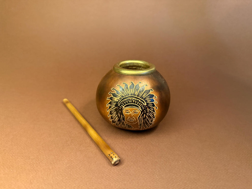 Yerba Mate Gourd Set, Hand Carved Calabash Cup 400ml with Bamboo Bombilla