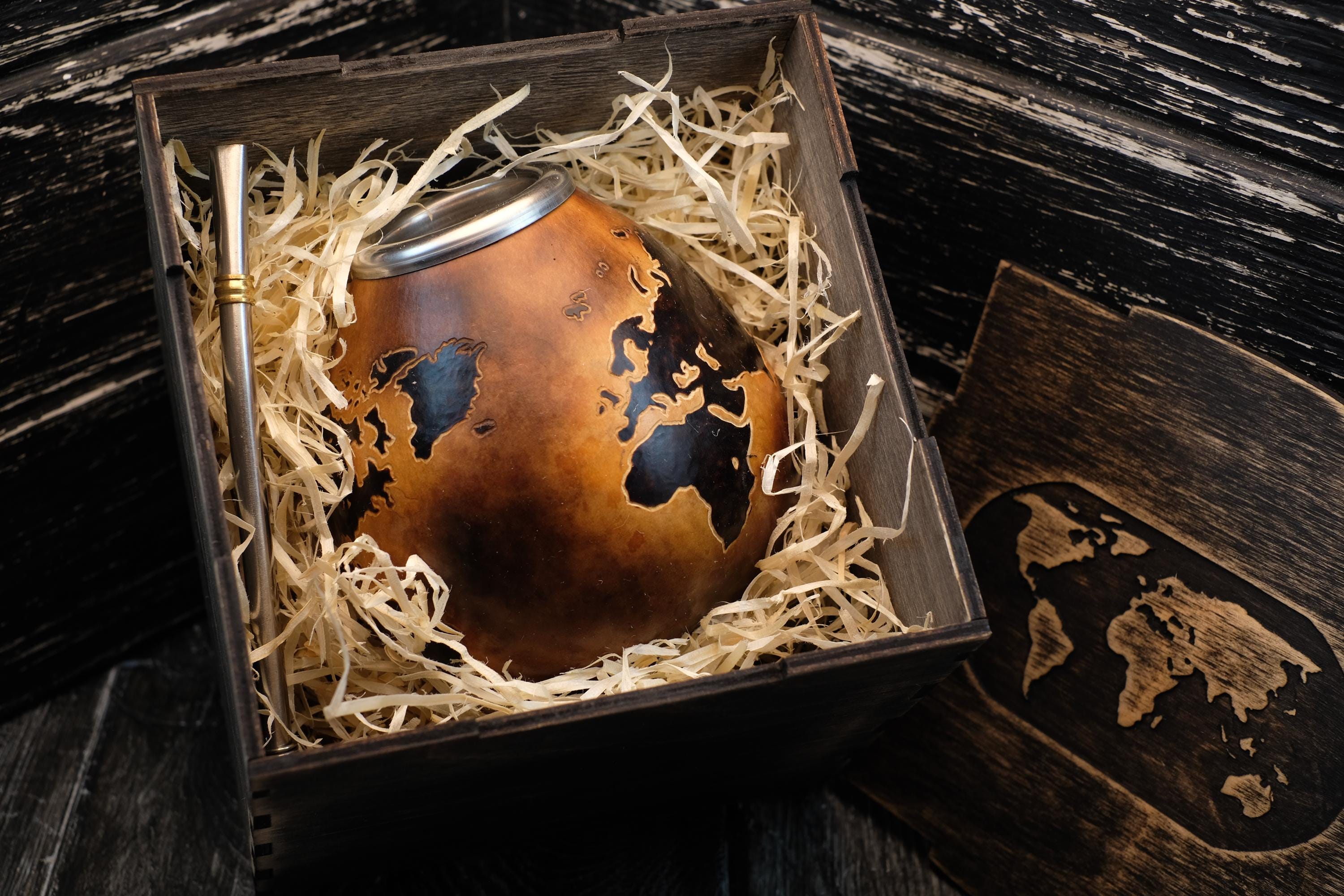 Yerba Mate Gift Set with World Map – 400ml