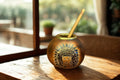 Yerba Mate Gourd Set, Hand Carved Calabash Cup 400ml with Bamboo Bombilla