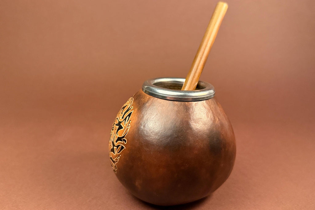 Yerba Mate Gourd with Sun Engraving 400ml