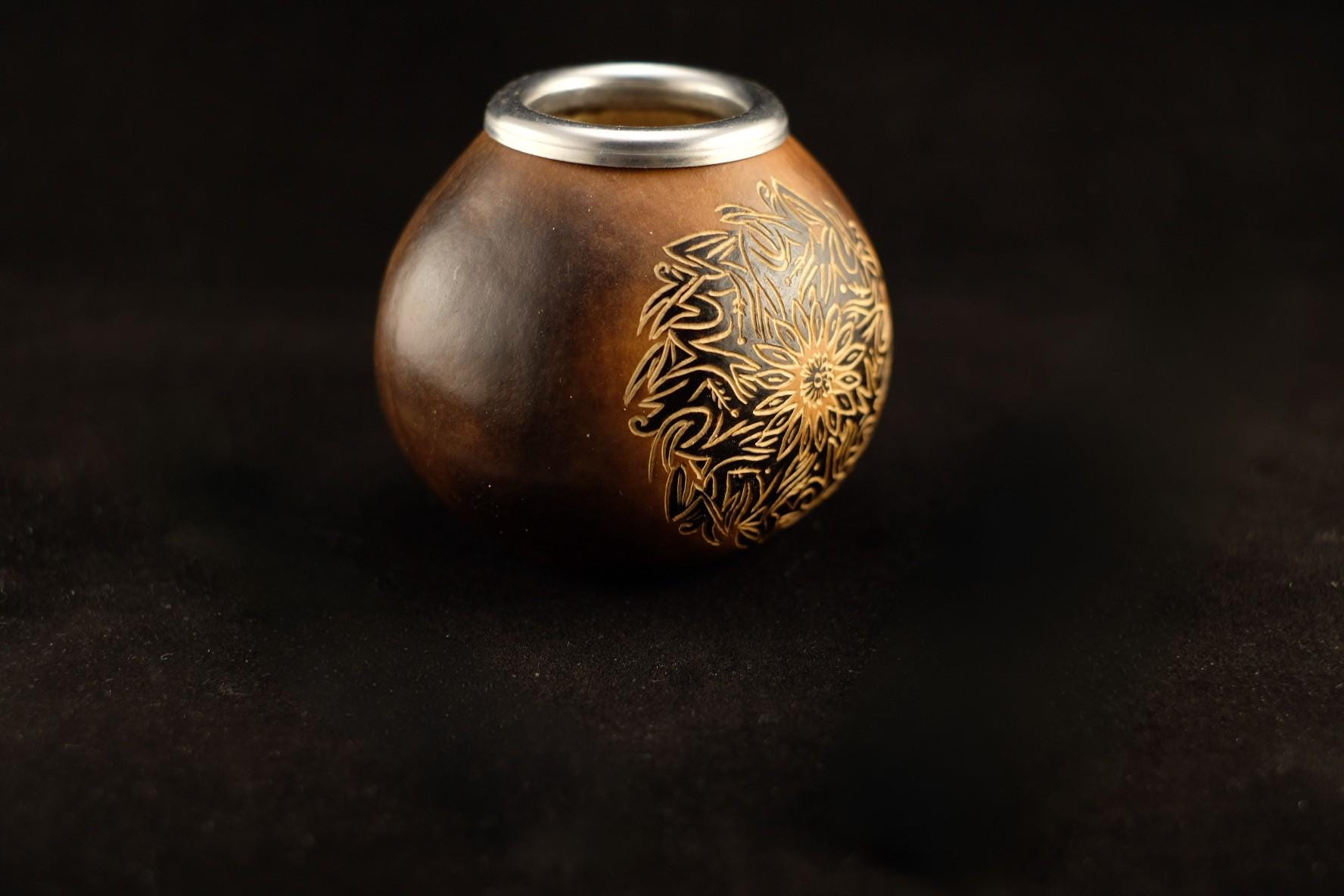 Sun Engraved Mate Gourd 400ml