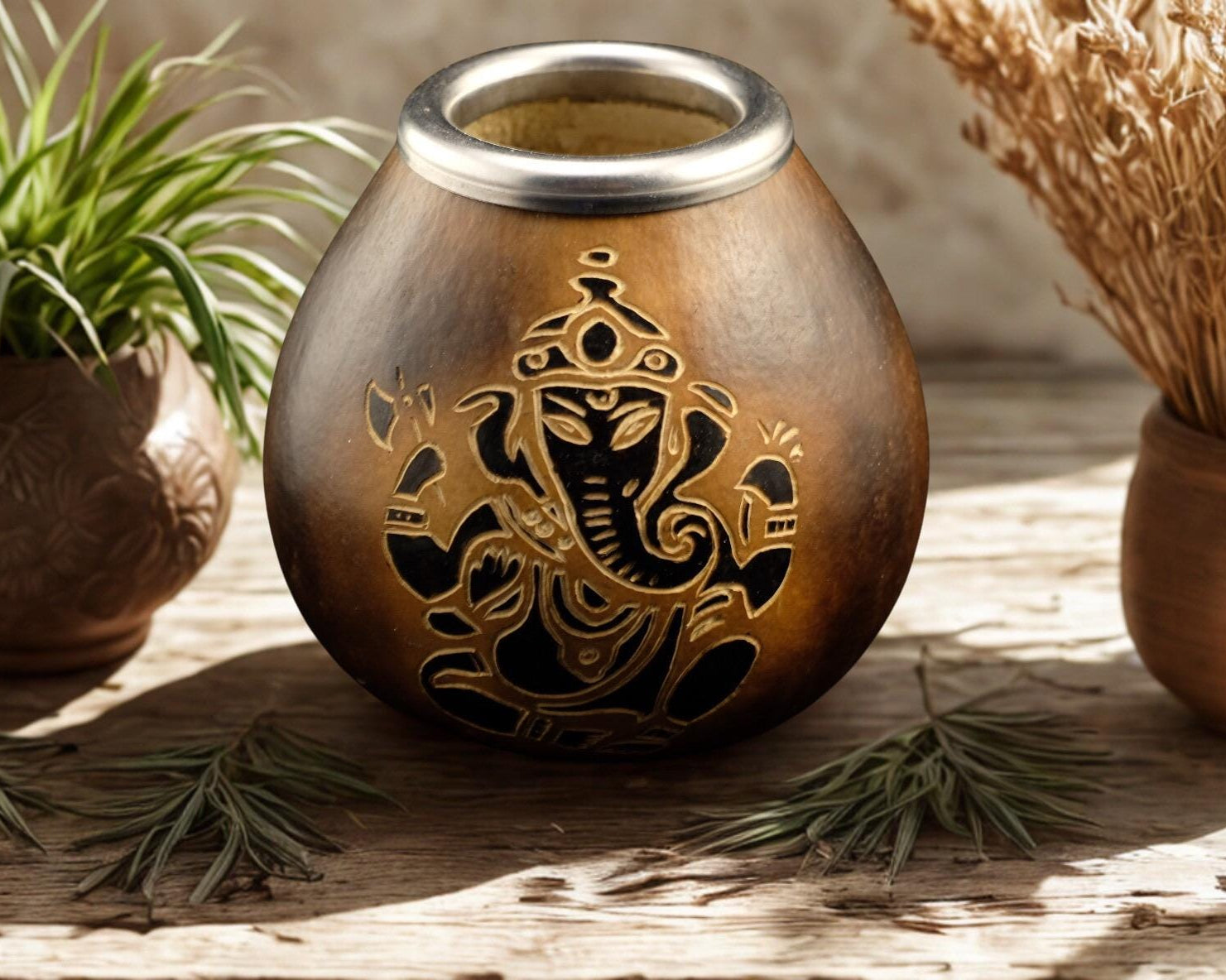 Calebasse à Maté avec Gravure Ganesha – 400ml