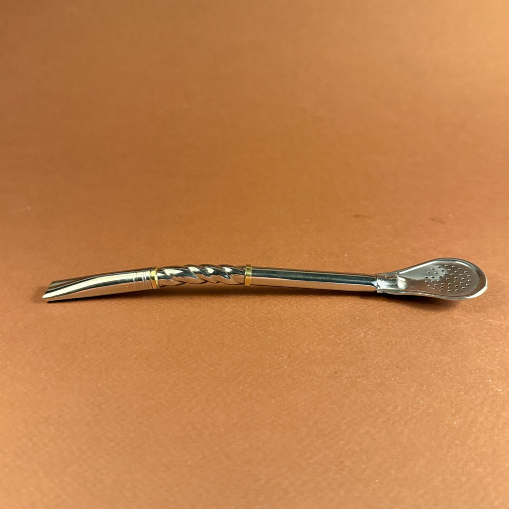 18cm Stainless Steel & Brass Bombilla