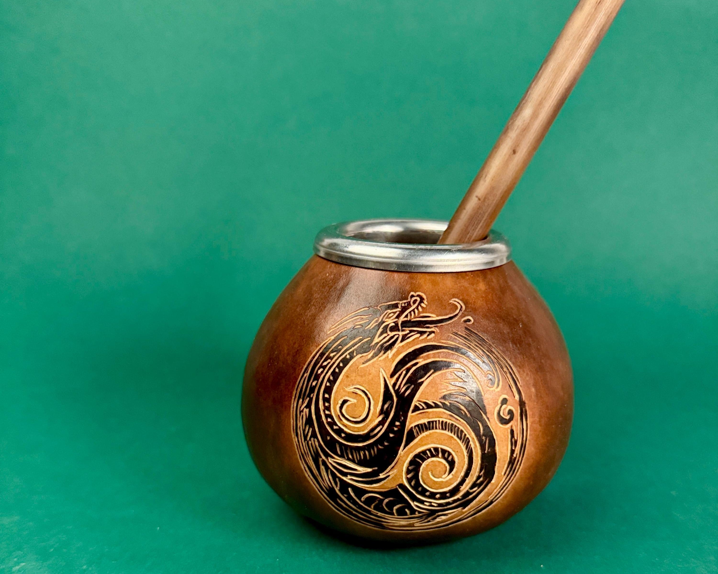 Handmade Mate Gourd Ouroboros – 400 ml