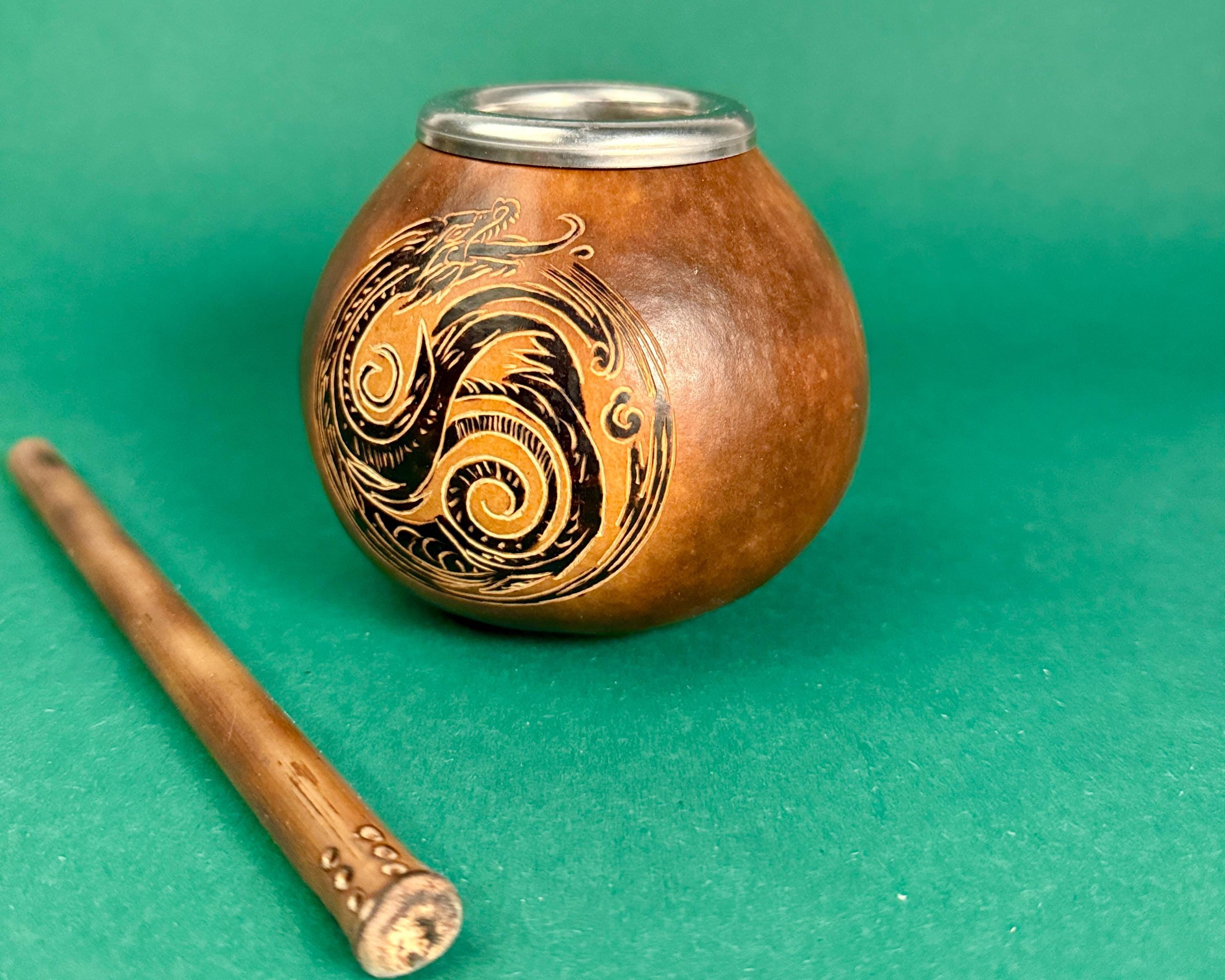 Handmade Mate Gourd Ouroboros – 400 ml