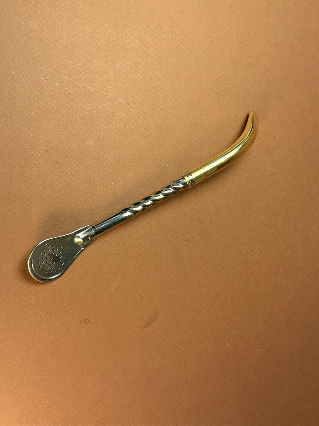 18cm Stainless Steel & Brass Bombilla