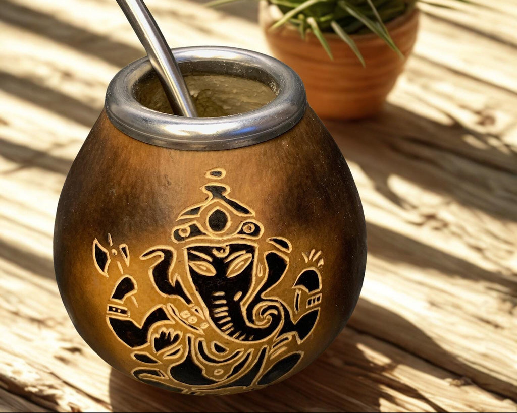 Yerba Mate Gourd with Ganesha Engraving – 400ml