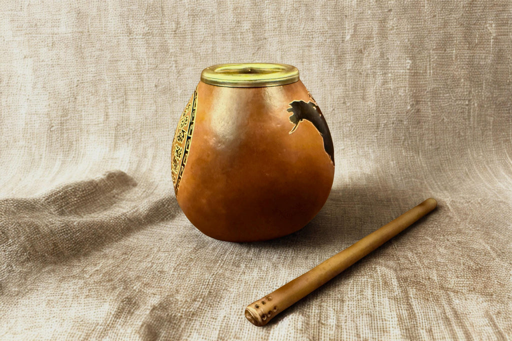 Handmade Yerba Mate Gourd 400ml Mayan Calendar