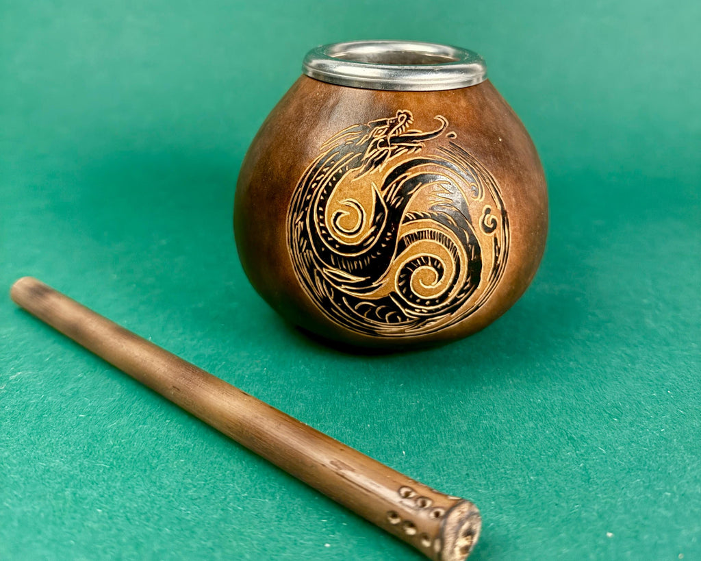 Handmade Mate Gourd Ouroboros – 400 ml