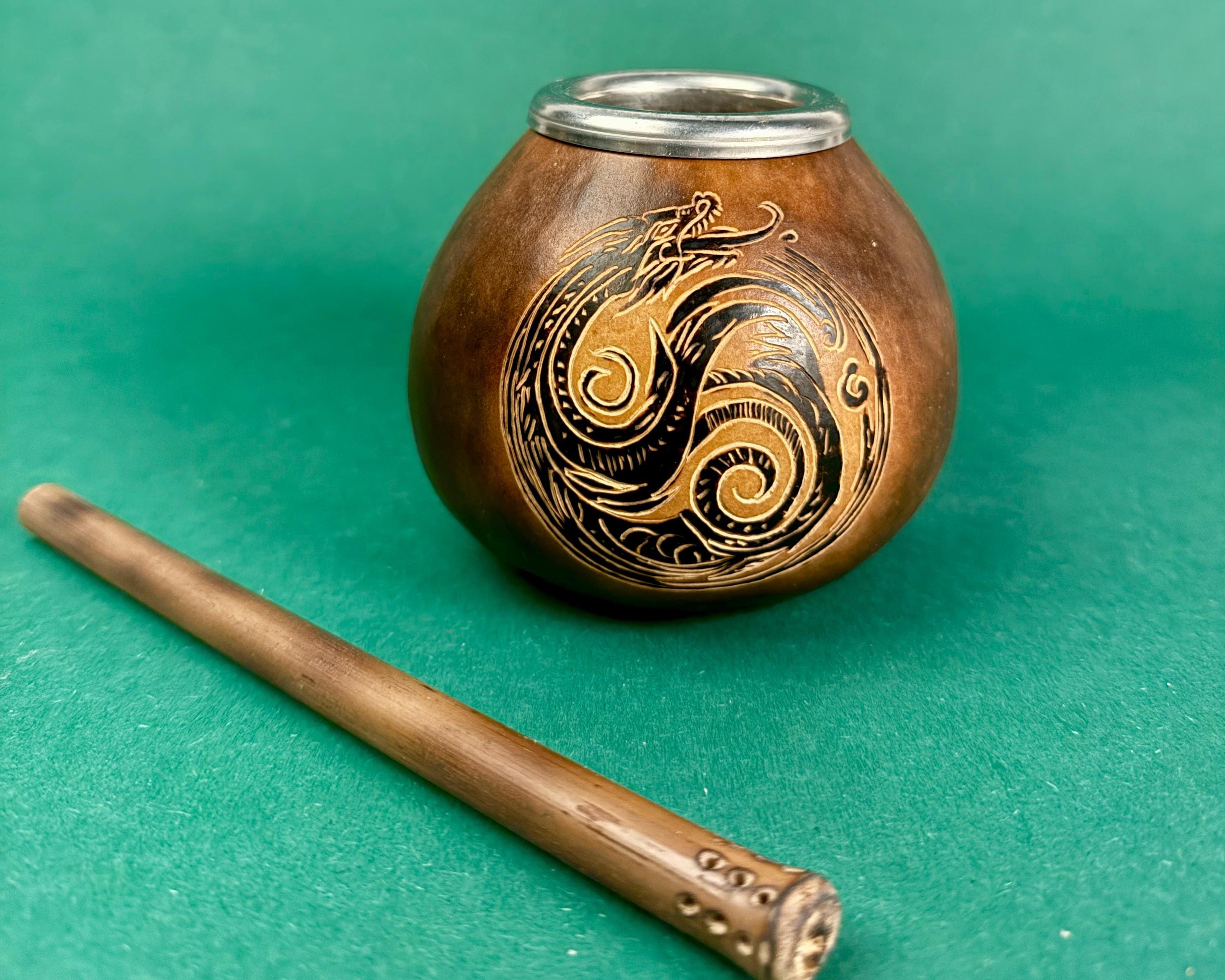 Handmade Mate Gourd Ouroboros – 400 ml