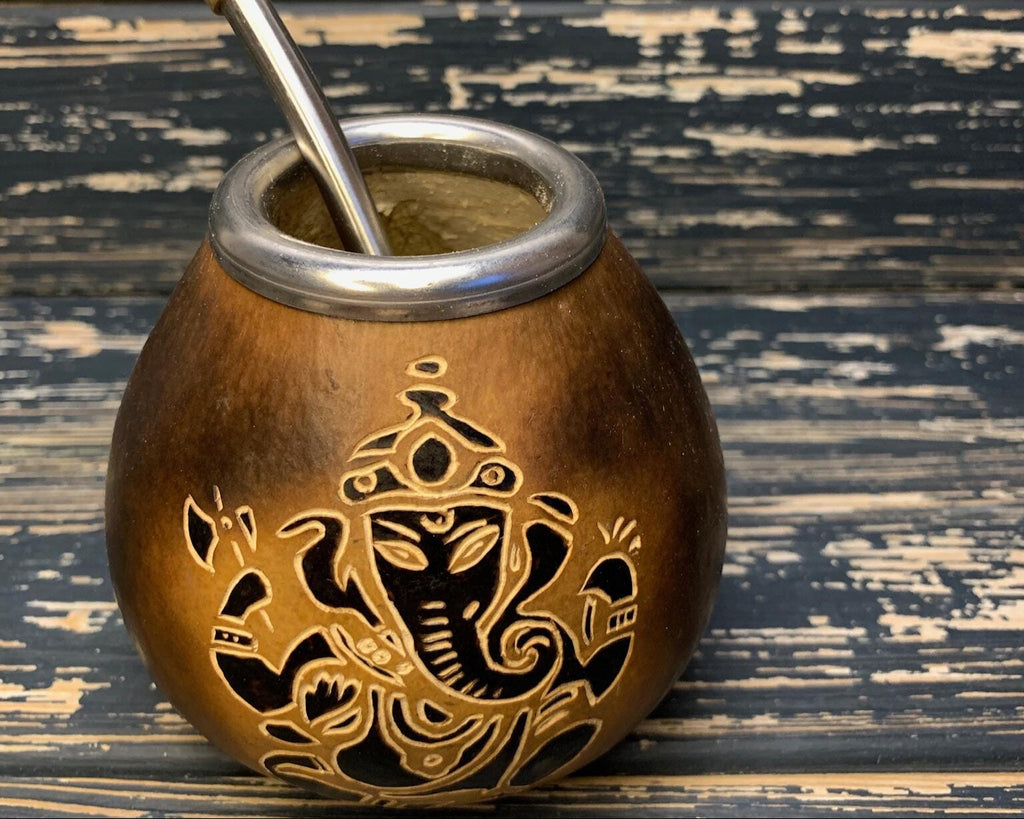 Yerba Mate Gourd with Ganesha Engraving – 400ml