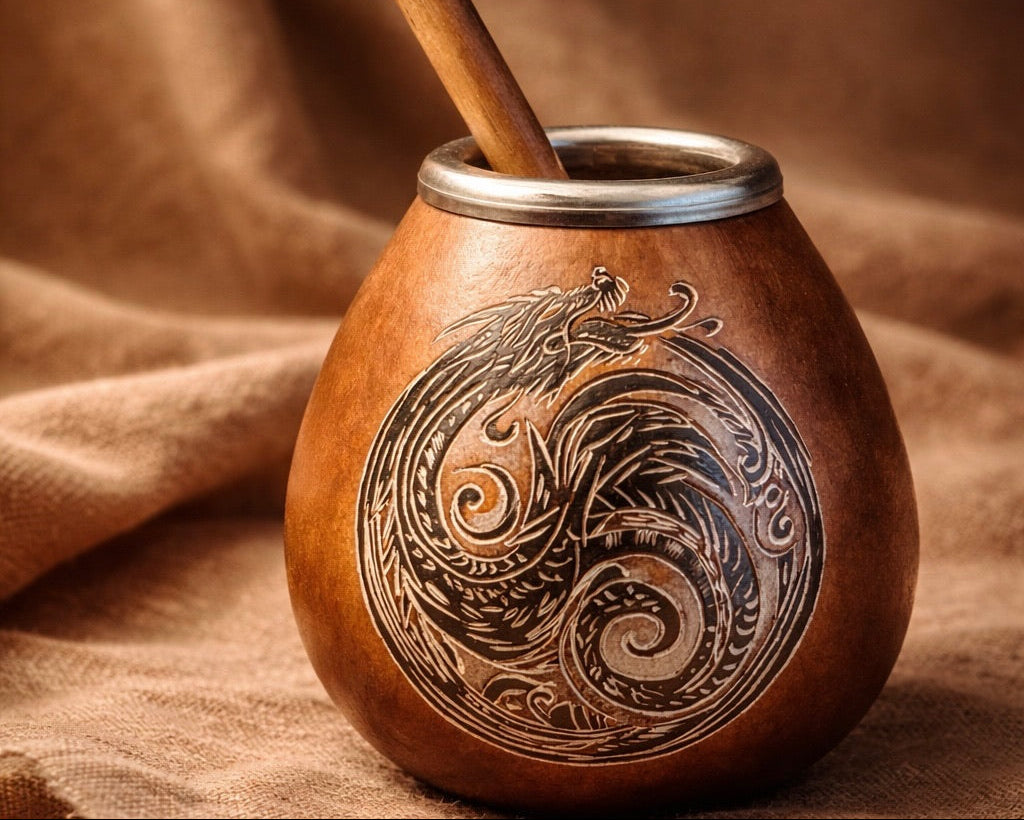 Handmade Mate Gourd Ouroboros – 400 ml