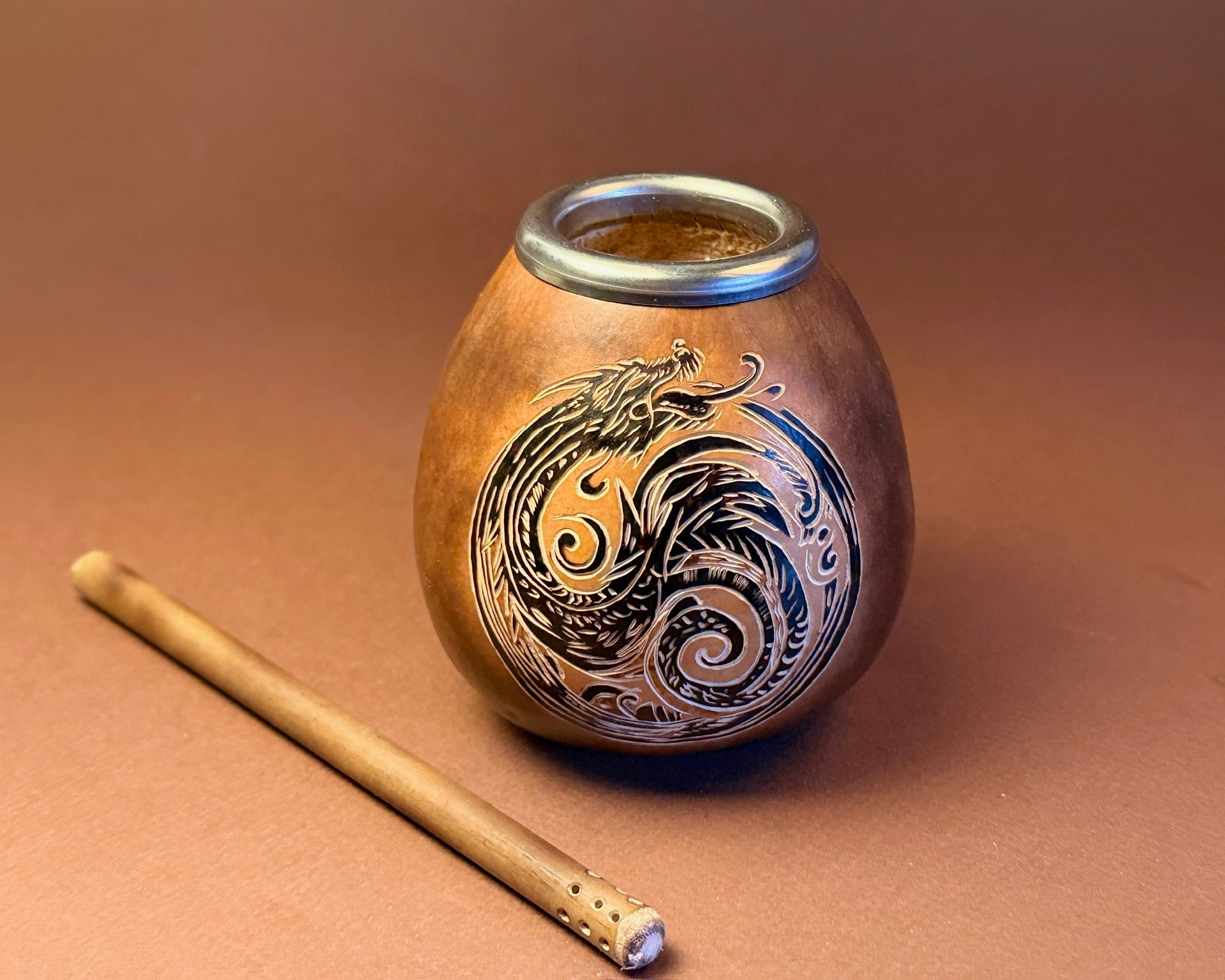 Handmade Mate Gourd Ouroboros – 400 ml