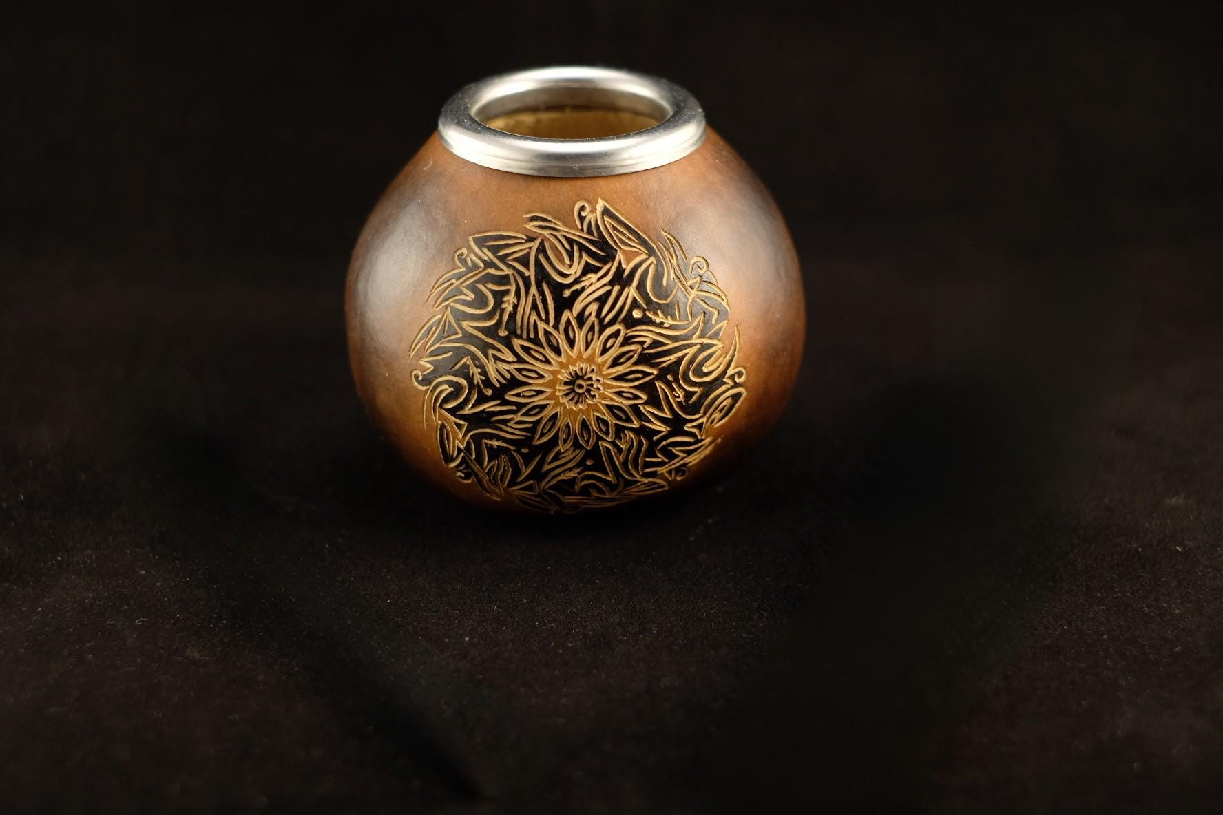 Sun Engraved Mate Gourd 400ml