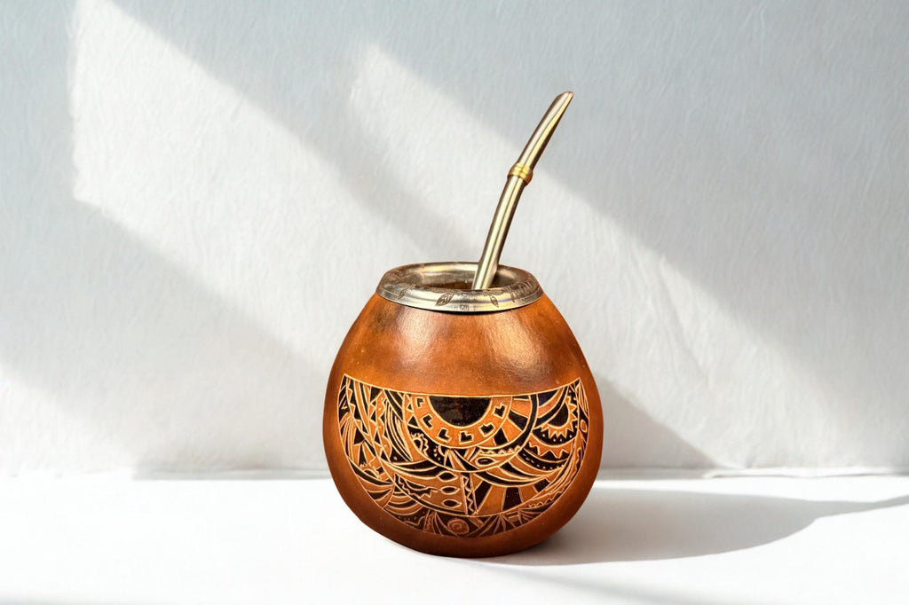 Handmade Yerba Mate Gourd – 400mlwith Ornamental Engraving