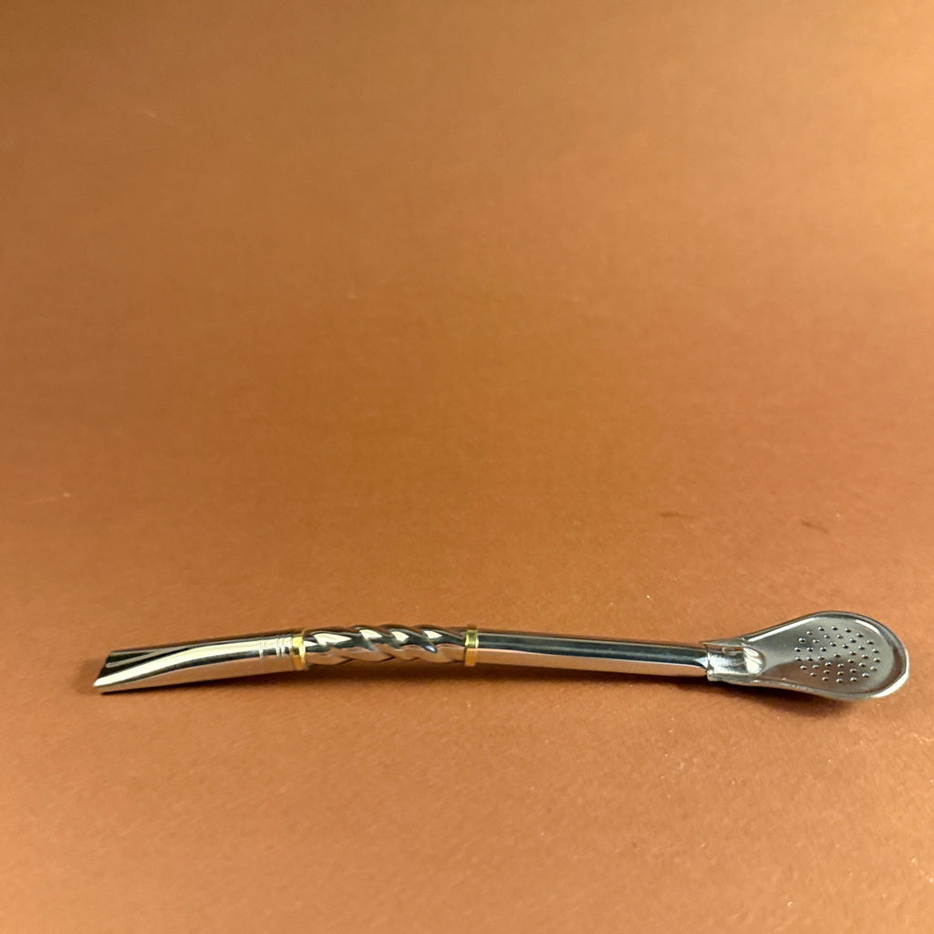18cm Stainless Steel & Brass Bombilla