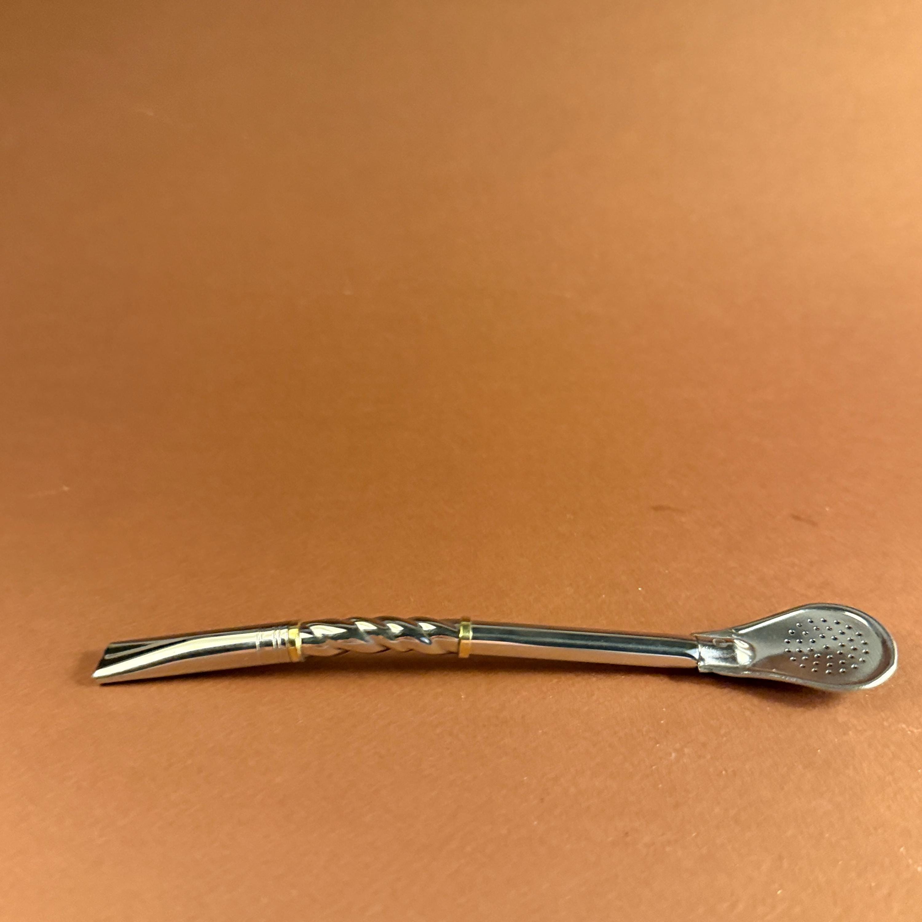 18cm Stainless Steel & Brass Bombilla