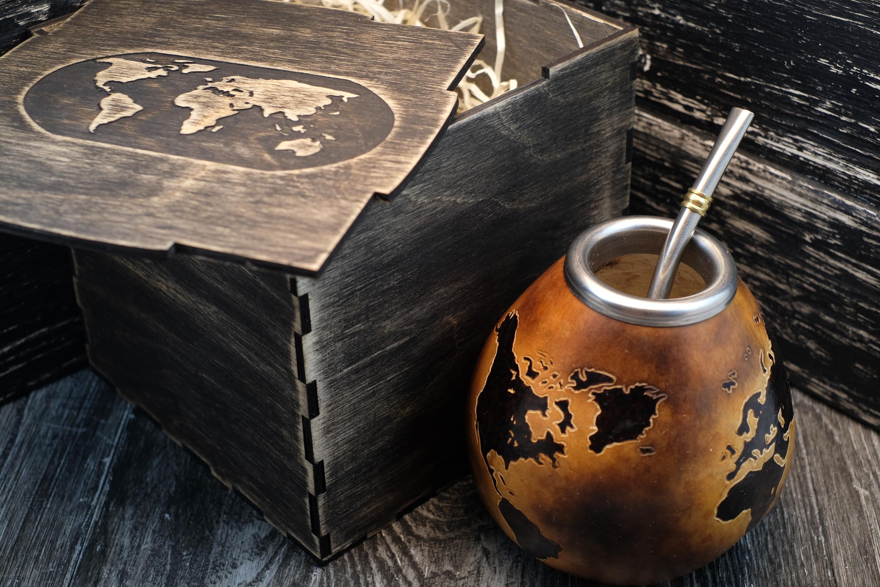 Yerba Mate Gift Set with World Map – 400ml