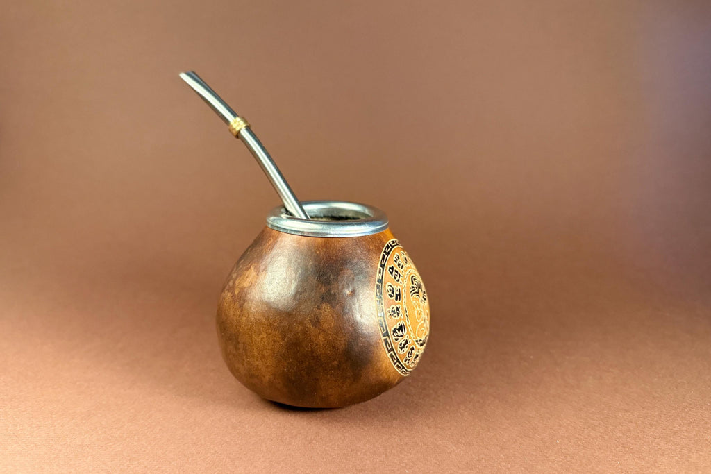 Yerba Mate Gourd 400ml with Calendar Mandala Engraving