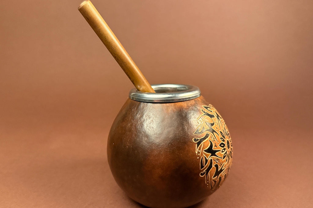Yerba Mate Gourd with Sun Engraving 400ml