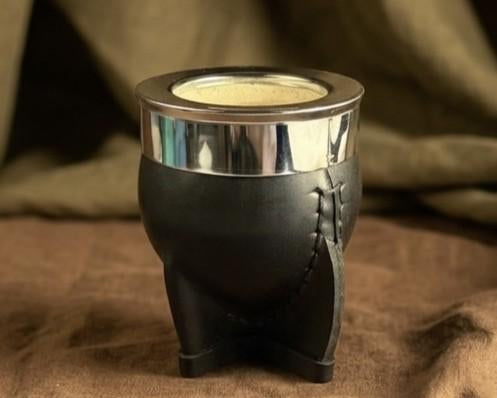 Imperiale Mate Kalebasse 350ml – Schwarzes Leder