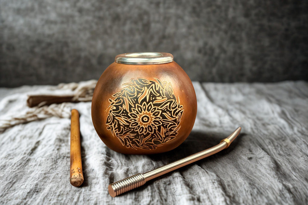Sun Engraved Mate Gourd 400ml
