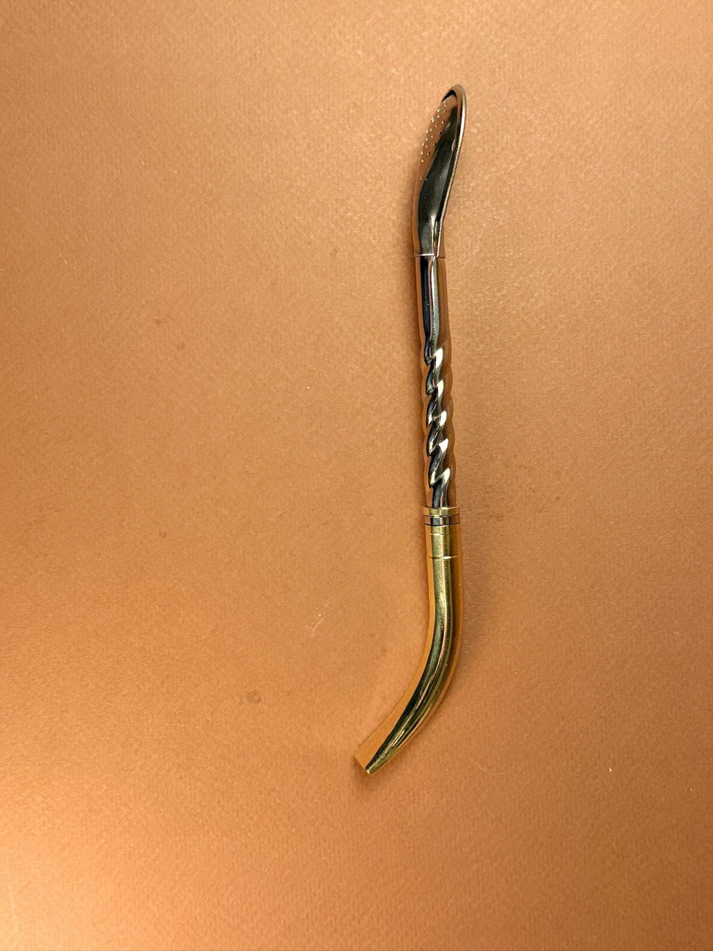 18cm Stainless Steel & Brass Bombilla