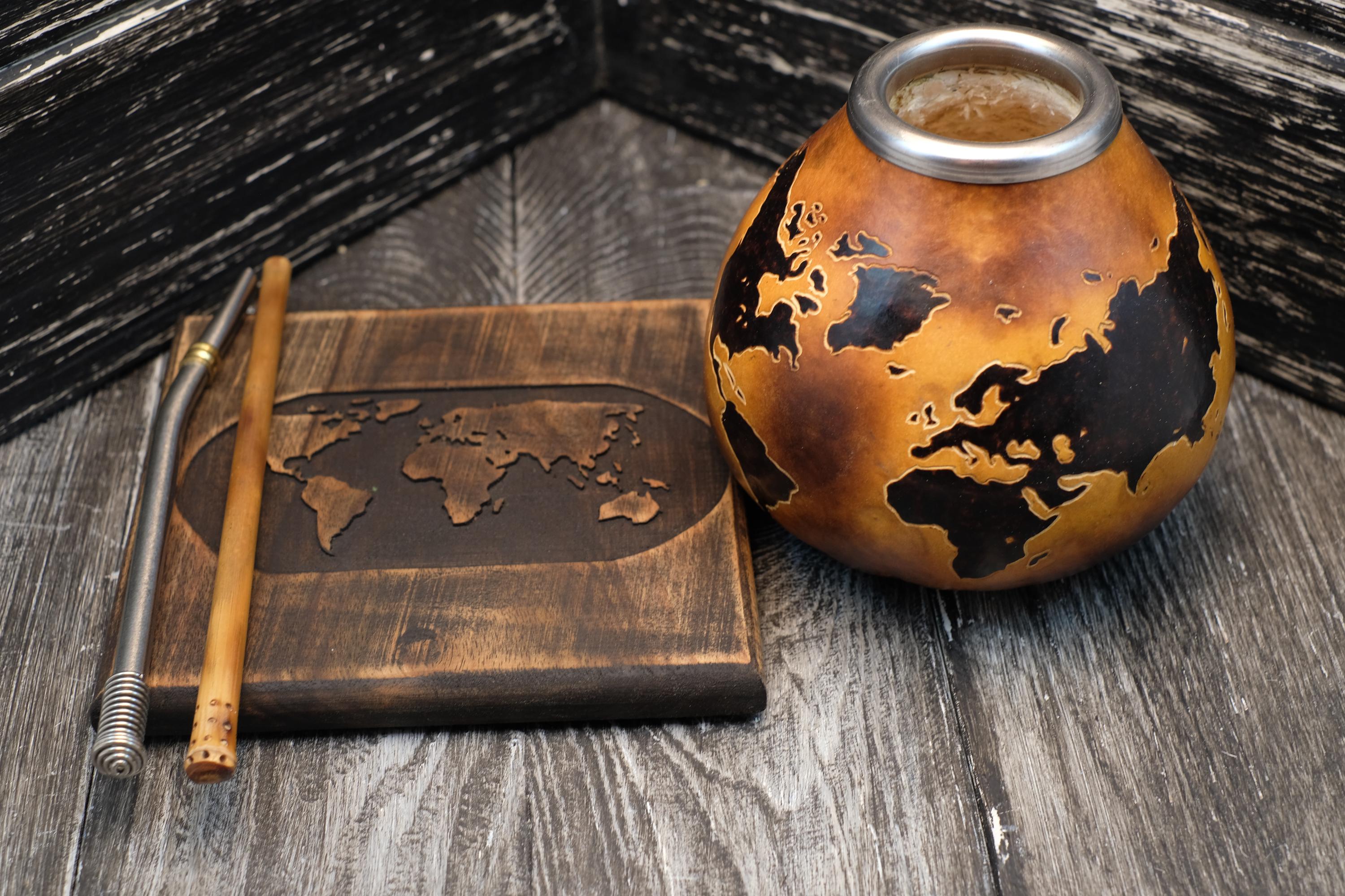 Yerba Mate Gift Set with World Map – 400ml