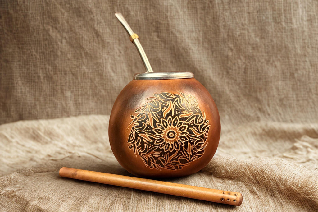 Sun Engraved Mate Gourd 400ml