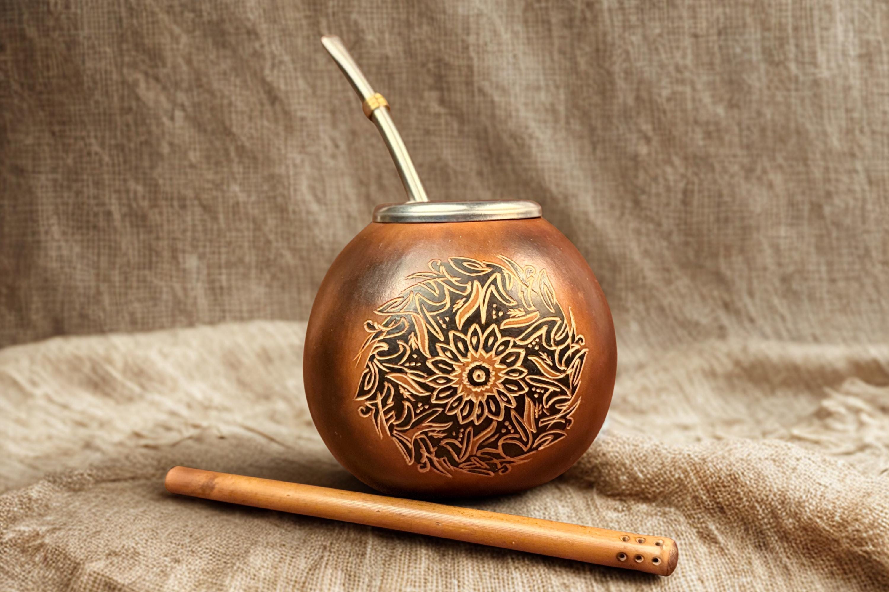 Sun Engraved Mate Gourd 400ml